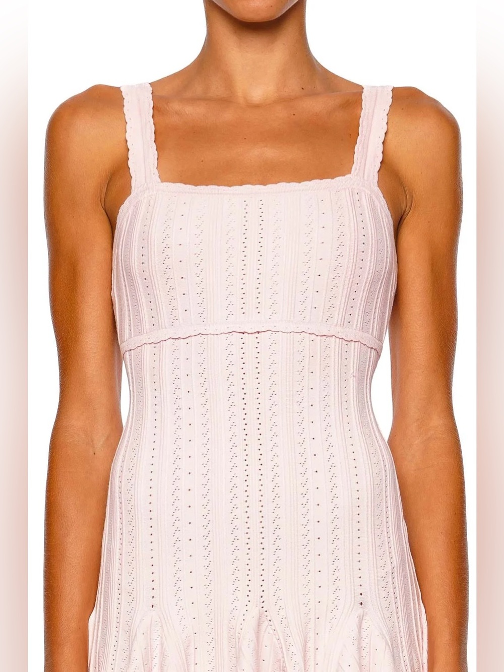 NWT LoveShackFancy Tabatha Stretch Pointelle Mini Dress - Picture 4 of 8